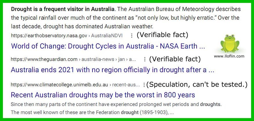 Australia Drought facts speculation.