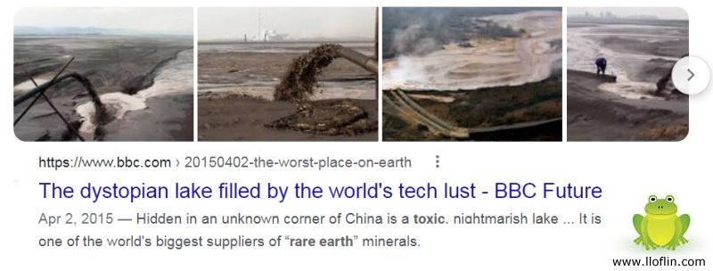Rare Earth toxic waste dump China.