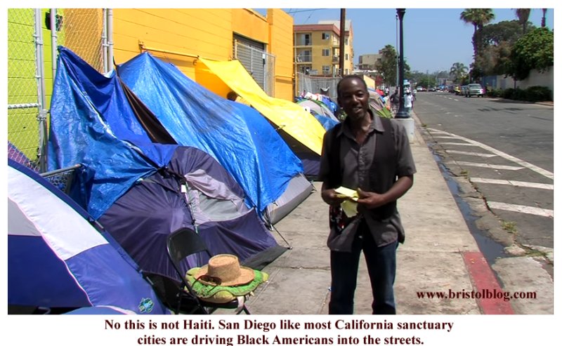 Homeless Black man in California.