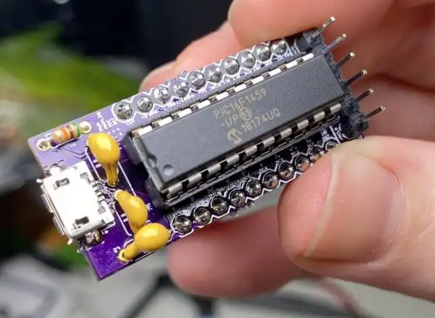 Example PIC microcontroller on carrier board.