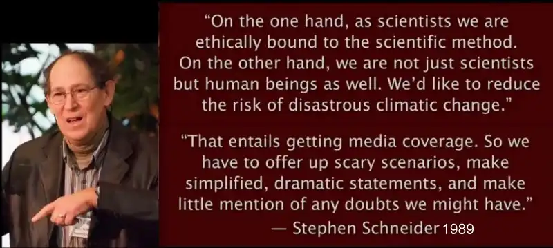 Stephen Schneider reveals false reporting of climate industrial complex.