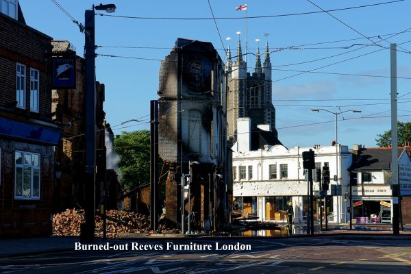 Burned out Reeves Furniture Store Croydon